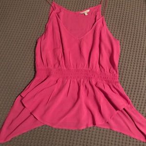 Dark pink, rayon shell top.